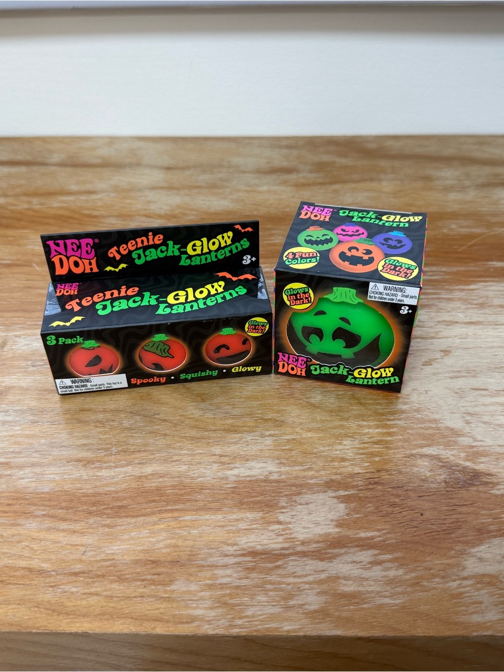 NeeDoh Teenie Jack-Glow Lanterns and NeeDoh Jack-Glow Lantern green